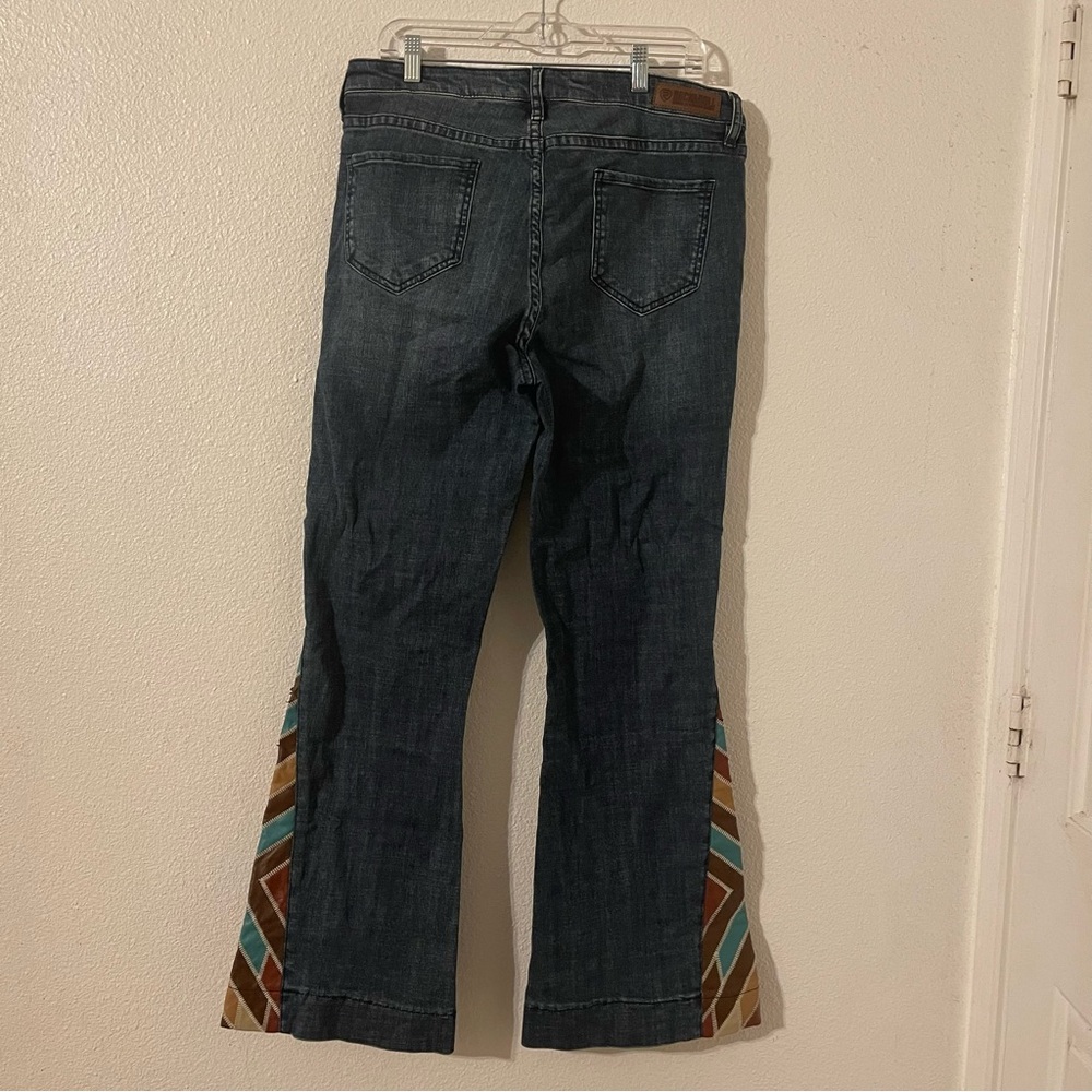 Rock & Roll Denim Cowgirl Leather Patch Jeans 32X32 - Picture 9 of 10